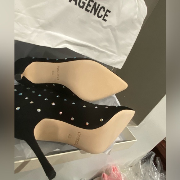 L’AGENCE Mariette Bootie II in BLACK IRIDESCENT - Picture 15 of 16